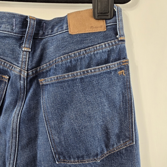 Madewell Baggy Straight Jeans Dark Worn Indigo Wash Blue Denim Cotton Hemp Sz 28 - Picture 8 of 14